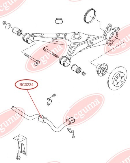 BCGUMA - BC0234 - (Ø 24mm) Втулка внутр. стабілізатора перед. VW T5