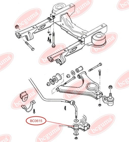 BCGUMA - BC0615 - Подушка стабіліз. (10mm) Ford Transit 1.6-2.5DI 11.77-03.00