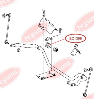 BCGUMA - BC1398 - (Ø 24mm) Втулка стабілізатора перед. DB Vito W639 2.2-3.7 09.03-