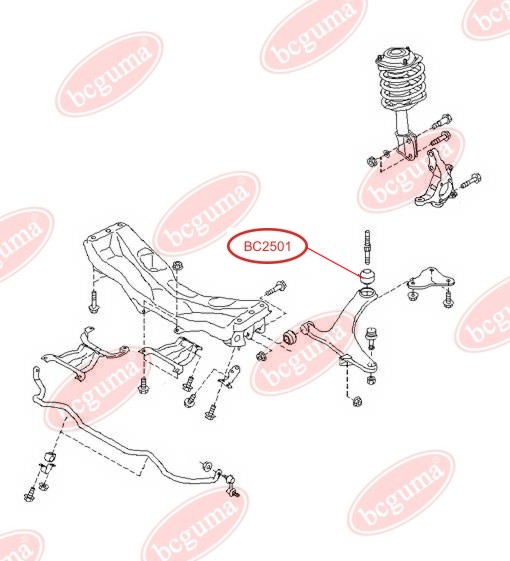 BCGUMA - BC2501 - С/блок перед. важеля зад. Subaru Tribeca/Legacy 05-