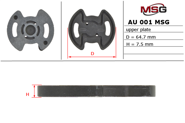 MSG - AU 001UPLATE - Плита насоса ГУР верхня AUDI 100 (4A, C4) 90-94,100 Avant (4A, C4) 90-94,80 (81, 85, B2) 80-86,80 MSG - AU 001UPLATE - Плита насоса ГУР верхня AUDI 100 (4A, C4) 90-94,100 Avant (4A, C4) 90-94,80 (81, 85, B2) 80-86,80