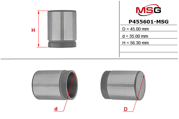 MSG - P455601-MSG - Поршень гальм. супорта перед. DB Sprinter 95- (Bosch 45x56) MSG - P455601-MSG - Поршень гальм. супорта перед. DB Sprinter 95- (Bosch 45x56)