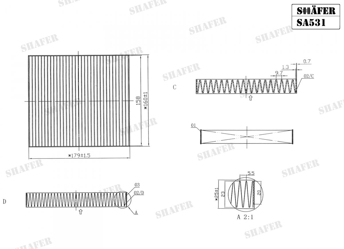 SHAFER - SA531 - Фільтр салону Kia Soul 09-14 SHAFER - SA531 - Фільтр салону Kia Soul 09-14