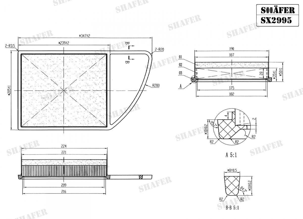 SHAFER - SX2995 - Фільтр повітряний Citroen Berlingo/C3/C4/C5; Peugeot 207/308/508 1.4-1.6HDI 03/10- SHAFER - SX2995 - Фільтр повітряний Citroen Berlingo/C3/C4/C5; Peugeot 207/308/508 1.4-1.6HDI 03/10-